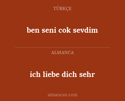 ich liebe dich sehr - ben seni  cok sevdim