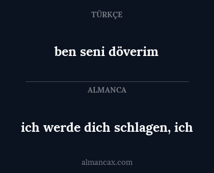 ich werde dich schlagen, ich - ben seni döverim
