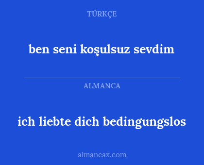 ich liebte dich bedingungslos - ben seni koşulsuz sevdim