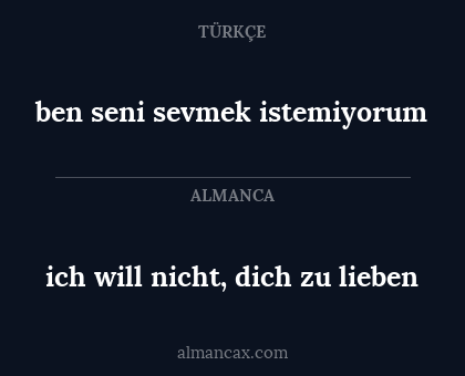 ich will nicht, dich zu lieben - ben seni sevmek istemiyorum