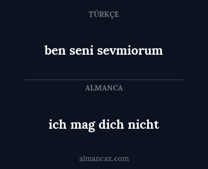 ben seni sevmiorum - ich mag dich nicht