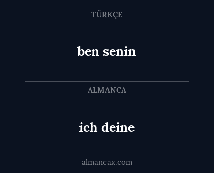 ben senin - ich deine