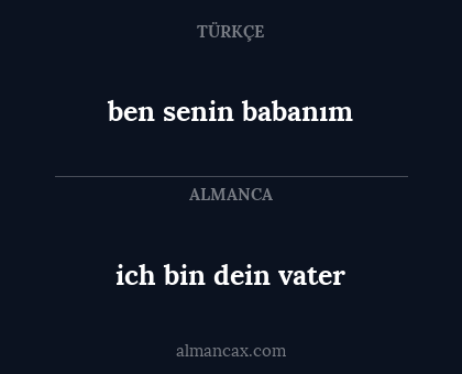 ben senin babanım - ich bin dein vater