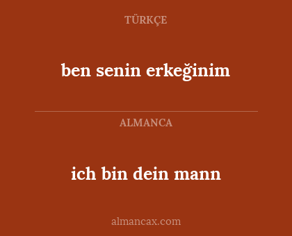 ich bin dein mann - ben senin erkeğinim