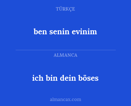 ben senin evinim - ich bin dein böses