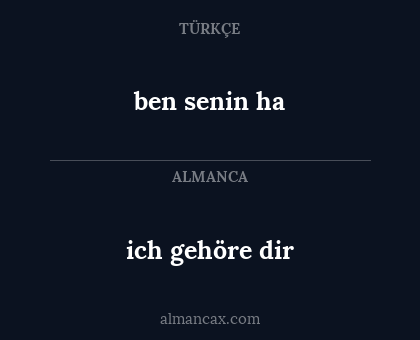 ben senin ha - ich gehöre dir