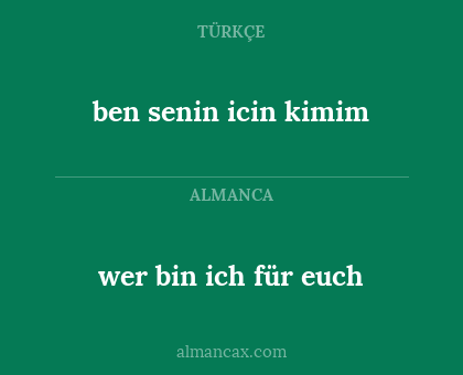 ben senin icin kimim - wer bin ich für euch