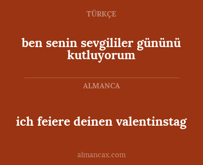ben senin sevgililer gününü kutluyorum - ich feiere deinen valentinstag