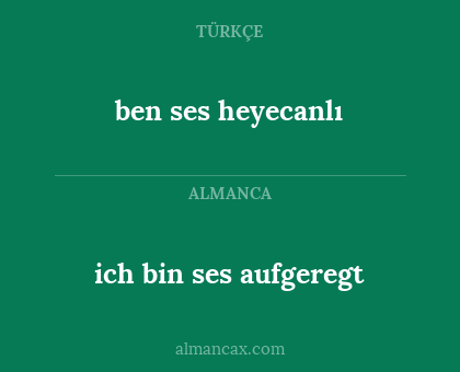 ben ses heyecanlı - ich bin ses aufgeregt