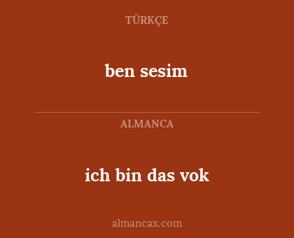 ich bin das vok - ben sesim