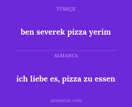 ben severek pizza yerim - ich liebe es, pizza zu essen