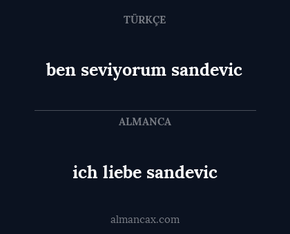 ben seviyorum sandevic - ich liebe sandevic