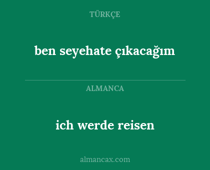 ben seyehate çıkacağım - ich werde reisen