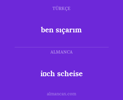 i̇ch scheise - ben sıçarım