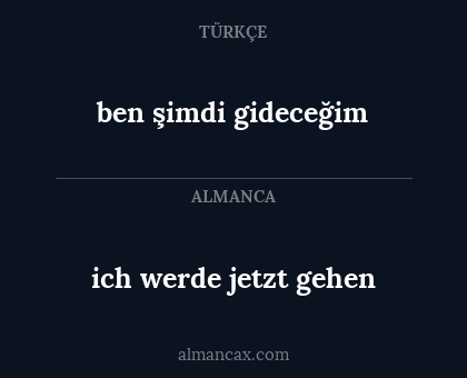 ich werde jetzt gehen - ben şimdi gideceğim
