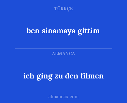 ich ging zu den filmen - ben sinamaya gittim