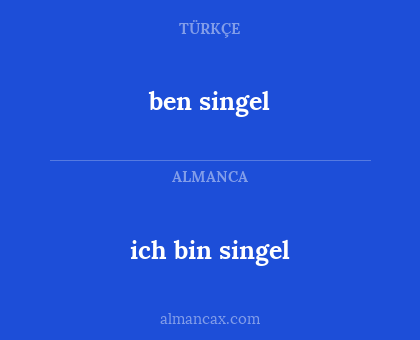ben singel - ich bin singel