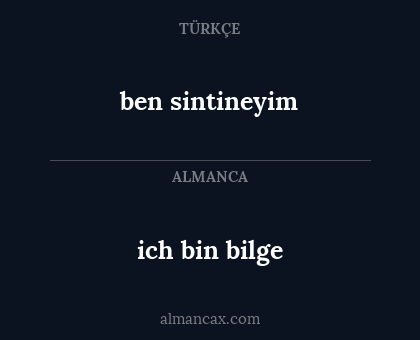 ben sintineyim - ich bin bilge
