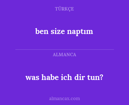 ben size naptım - was habe ich dir tun?