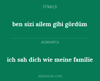 ich sah dich wie meine familie - ben sizi ailem gibi gördüm