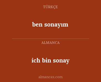 ich bin sonay - ben sonayım