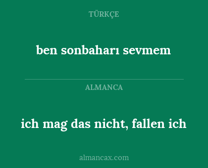 ben sonbaharı sevmem - ich mag das nicht, fallen ich