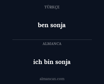 ich bin sonja - ben sonja