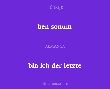 ben sonum - bin ich der letzte