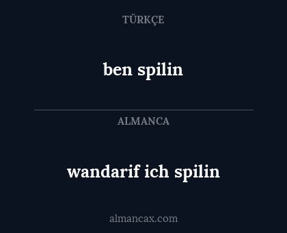 ben spilin - wandarif ich spilin