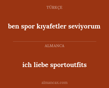ich liebe sportoutfits - ben spor kıyafetler seviyorum