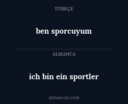 ben sporcuyum - ich bin ein sportler