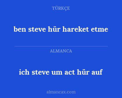 ben steve hür hareket etme - ich steve um act hür auf