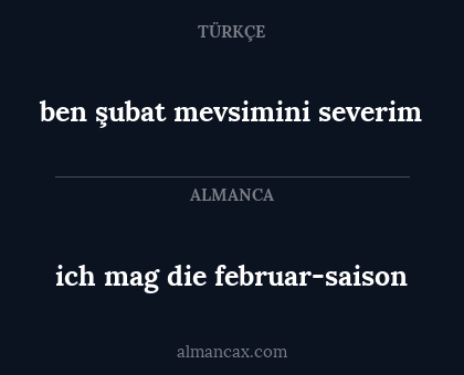 ich mag die februar-saison - ben şubat mevsimini severim