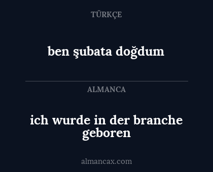ich wurde in der branche geboren - ben şubata doğdum