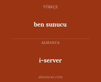 ben sunucu - i-server