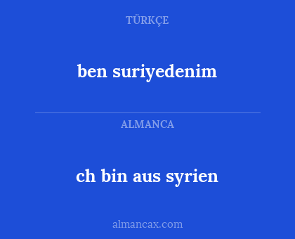 ch bin aus syrien - ben suriyedenim