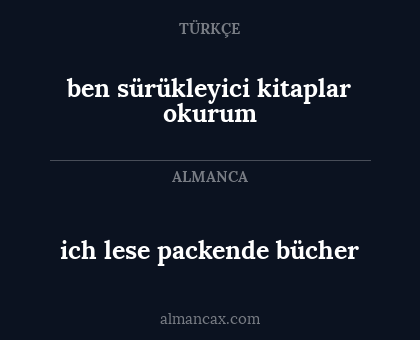 ben sürükleyici kitaplar okurum - ich lese packende bücher