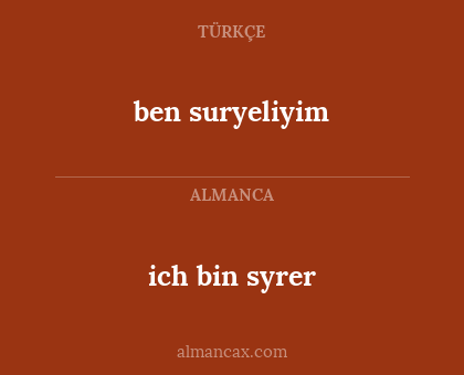 ich bin syrer - ben suryeliyim