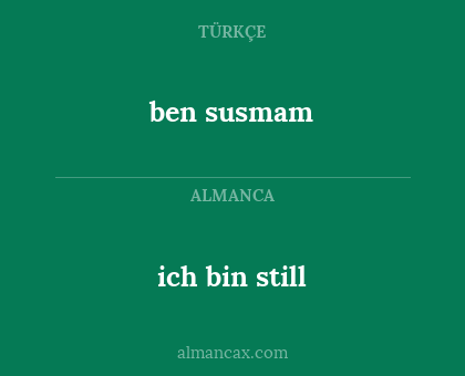 ich bin still - ben susmam
