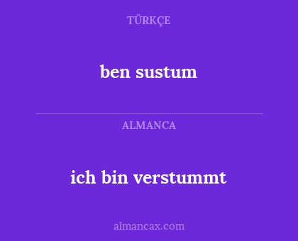 ich bin verstummt - ben sustum
