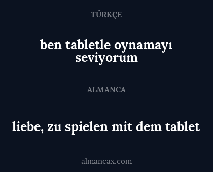 ben tabletle oynamayı seviyorum - liebe, zu spielen mit dem tablet