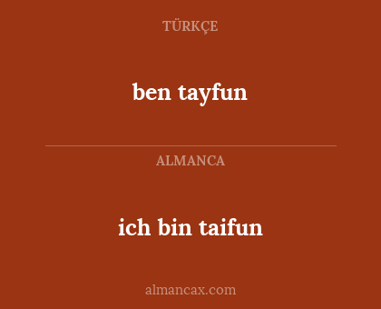 ich bin taifun - ben tayfun