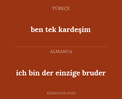 ben tek kardeşim - ich bin der einzige bruder