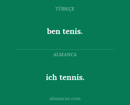 ben tenis. - ich tennis.