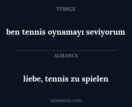 liebe, tennis zu spielen - ben tennis oynamayı seviyorum