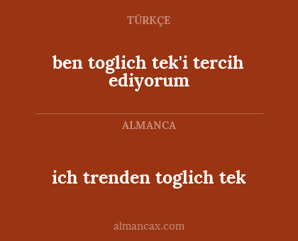 ich trenden toglich tek - ben toglich tek'i tercih ediyorum