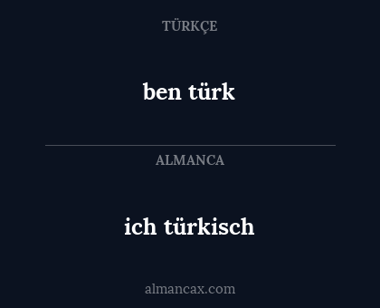 ben türk - ich türkisch