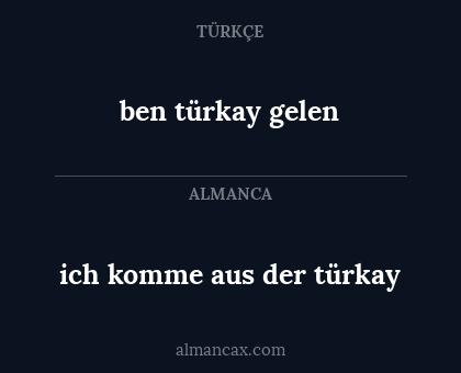 ben türkay gelen - ich komme aus der türkay