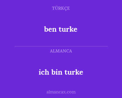 ich bin turke - ben turke