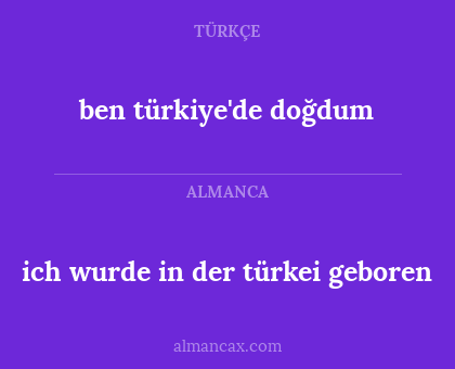 ben türkiye'de doğdum - ich wurde in der türkei geboren
